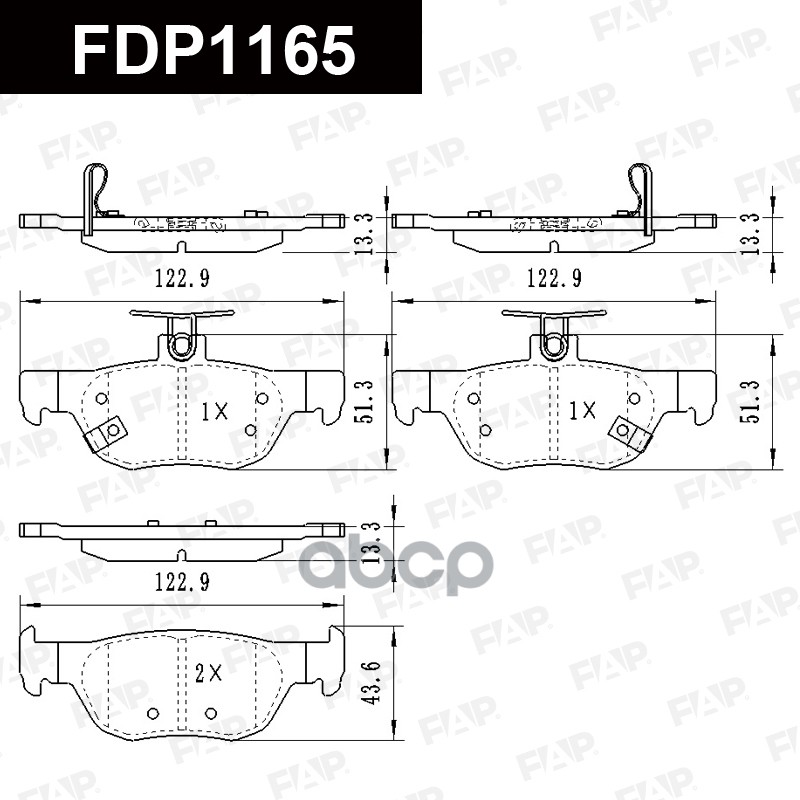 Тормозные Колодки Дисковые Fdp1165 FAP арт. FDP1165