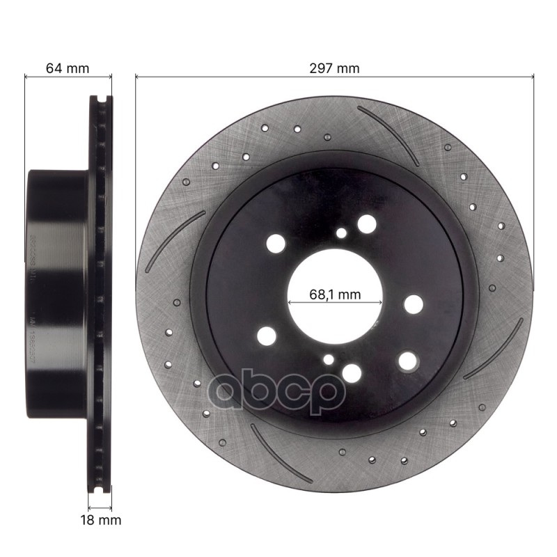 Диск тормозной задний правый AVANTECH (перфорированный) 4320620U02/4320620U01/4320620U00