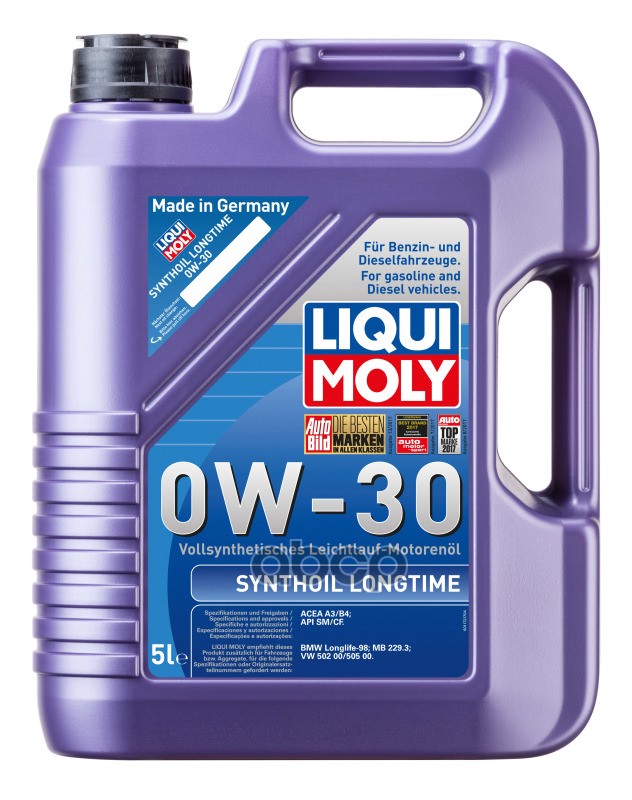 LIQUI MOLY Liquimoly 0W30 Synthoil Longtime (5L) Масло Мотор.!Синapi Sm/Cf,Acea A3/B4,Mb229.3,Vw 502.00/505.00
