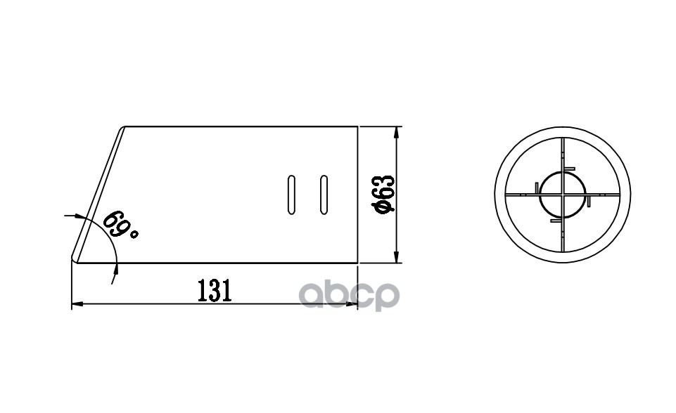 Насадка на глушитель 63х131 мм ARNEZI A0701004 Насадка на глушитель 63х131 мм ARNEZI A0701004