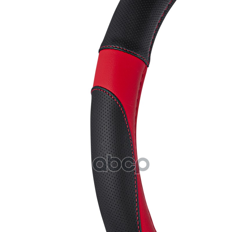 Чехол на руль полиуретан Black+Red  (М)