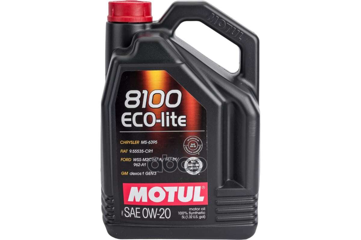 MOTUL Motul 8100 Eco-Lite 0W20 Sp/Gf-6A  5Л. 100% Синт. (Бенз. Япон. & Амер. А/М) (Масло Моторн.)
