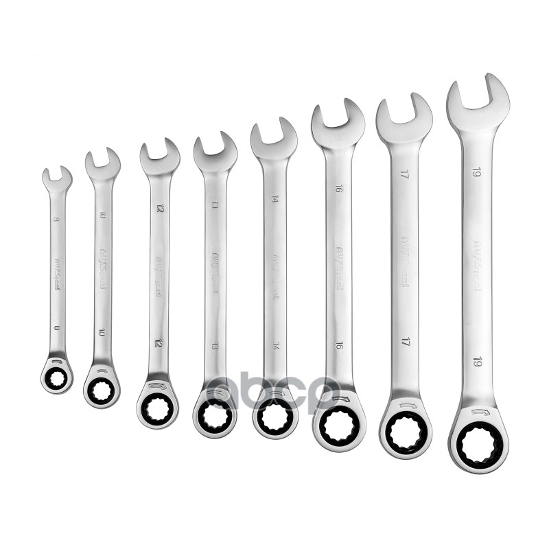 Набор ключей комбинированных трещоточных 8-19мм 8предм.