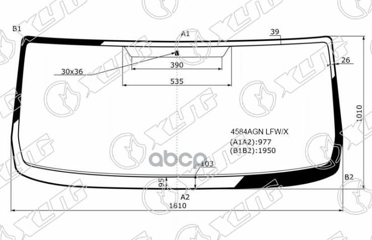 Стекло лобовое ГАЗ Газель NEXT 12- / Газон NEXT 14- XYG арт. 4584AGN LFW/X