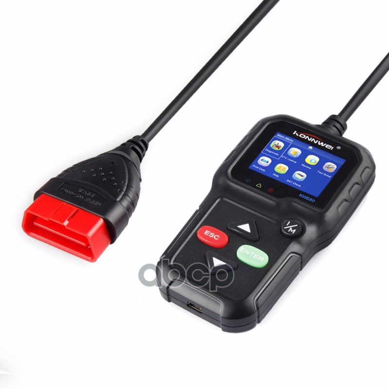Автосканер Konnwei KW680 (цветной экран,русский язык,все протоколы)