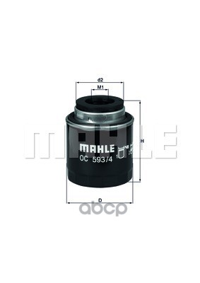 Фильтр масляный VW GOLF,PASSAT,TIGUAN,TOURAN 1.4TSI 08- Mahle/Knecht арт. OC593/4