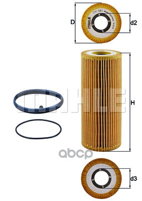 Фильтр масл.AUDI A4,A6,A8 2.4-3.2FSI 2004=> Mahle/Knecht арт. OX381D