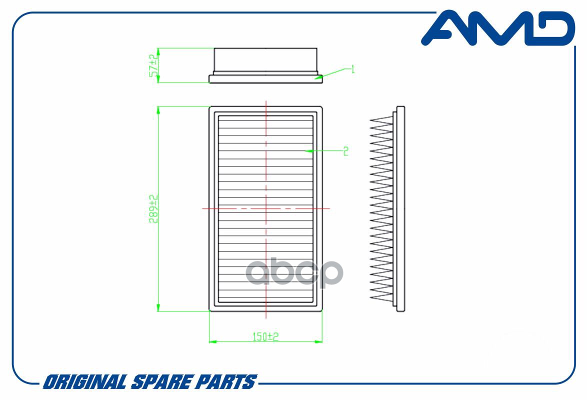 Фильтр воздушный BMW 7 (E38) 94-, X5 (E53) 00- AMD 13721702908
