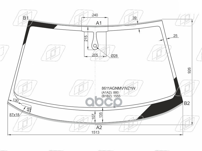 Стекло лобовое (Датчик дождя/ Молдинг) Audi A6 14-18 / A6 allroad quattro 14-19 FYG арт. 8611AGNMVWZ1W