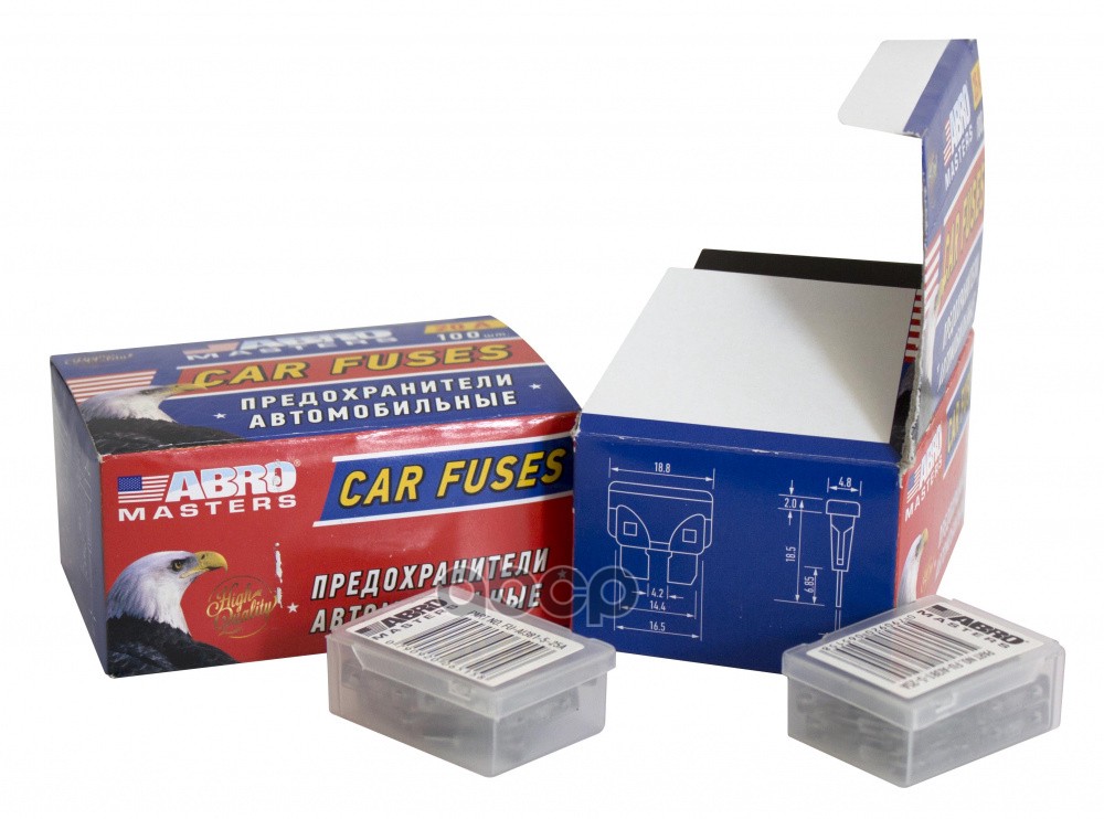 Предохранитель флажковый СТАНДАРТ набор  10шт 25A ABRO MASTERS № 5 ABRO