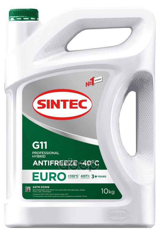 Антифриз "Sintec" Euro (Зеленый) 10Кг SINTEC арт. 990571