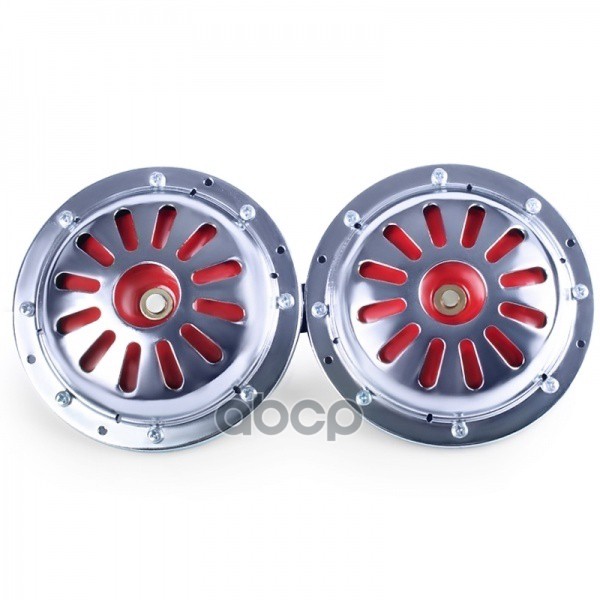 Сигнал звуковой 12 В (диски) 335/435Гц 125 мм хром/красный AVS Electric 43307