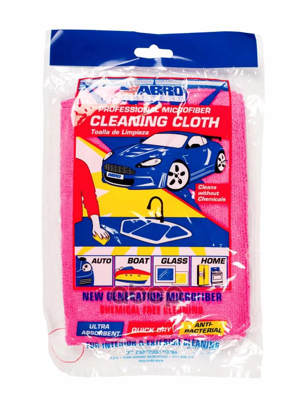 Салфетка Abro Masters протирочная микрофибра темно-розовая CT-210-RO