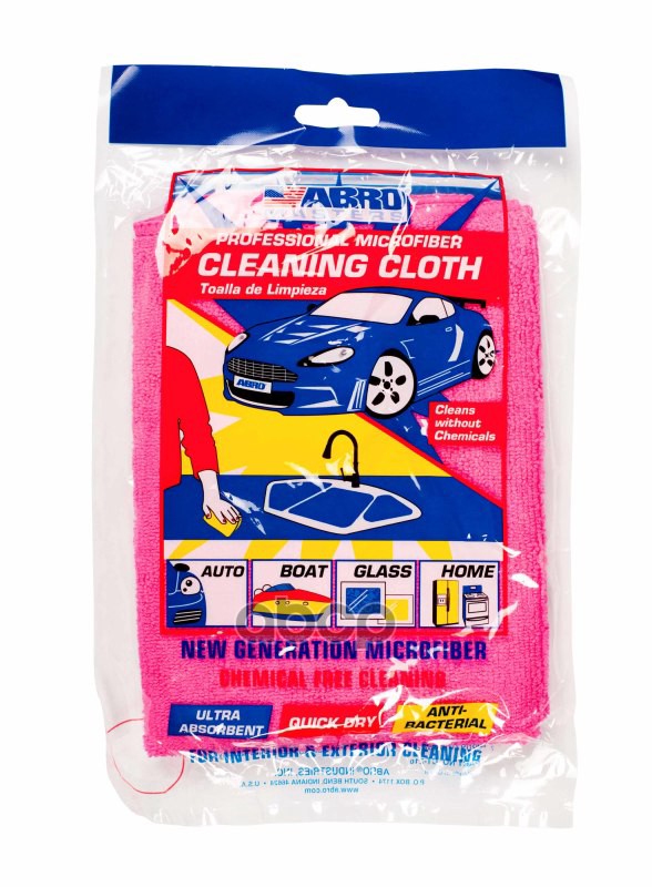 Салфетка Abro Masters протирочная микрофибра темно-розовая CT-210-RO