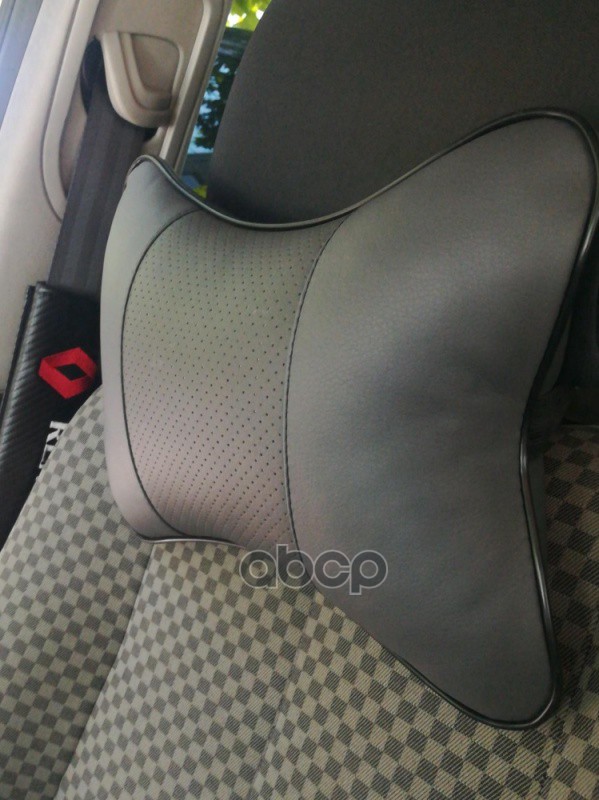 Подушка - подголовник Dollex экокожа серая 30 х 21 см 108693