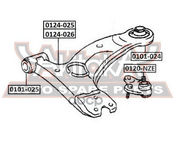 Сайлентблок рычага подвески | перед | ALLEX NZE121 2001-2006  0101-025