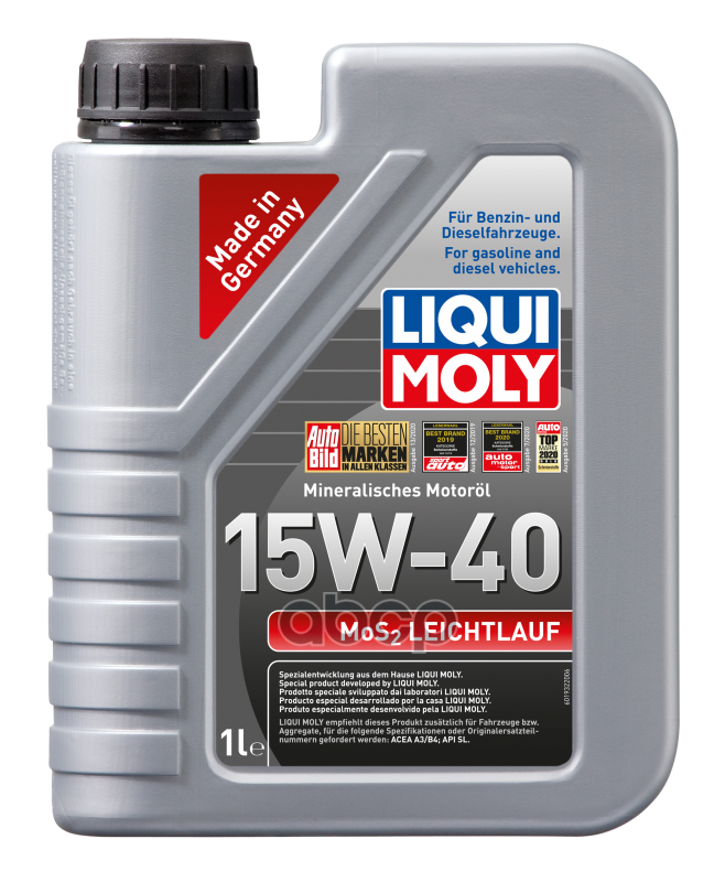 LIQUI MOLY Liquimoly 15W40 Mos2 Leichtlauf (1L) Масло Моторное! Мин Api Sl/Cf, Acea A3/B3