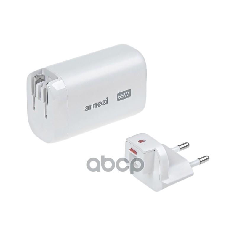Сетевое зарядное устройство GAN 65W USB-A (QC3.0), 2 x Type-C (PD3.0) ARNEZI A0605108