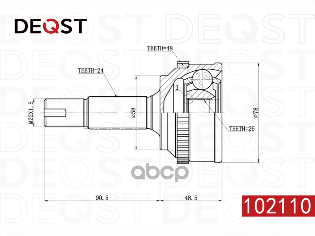 ШРУС TOYOTA YARIS 1.0 99- наружний(ABS)