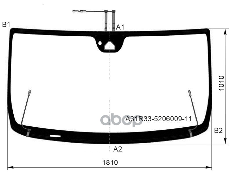 Стекло лобовое (Обогрев полный/ Камера/ Датчик дождя) ГАЗ Газель NN 19- / Соболь NN 22- FYG арт. A31R33-5206009-11