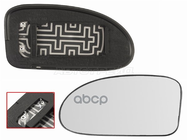 Полотно зеркала Ford Focus 98-04 (Слева/ Обогрев/ сферическое) Sat арт. ST-121-0041