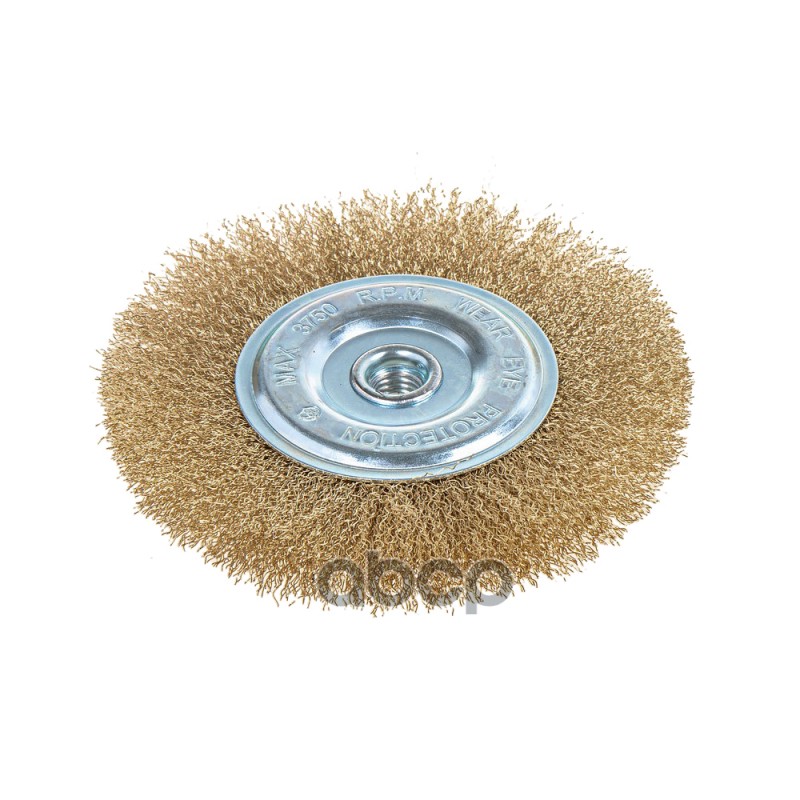 Щетка для УШМ плоская 150 мм, посадка M14, латунированная проволока