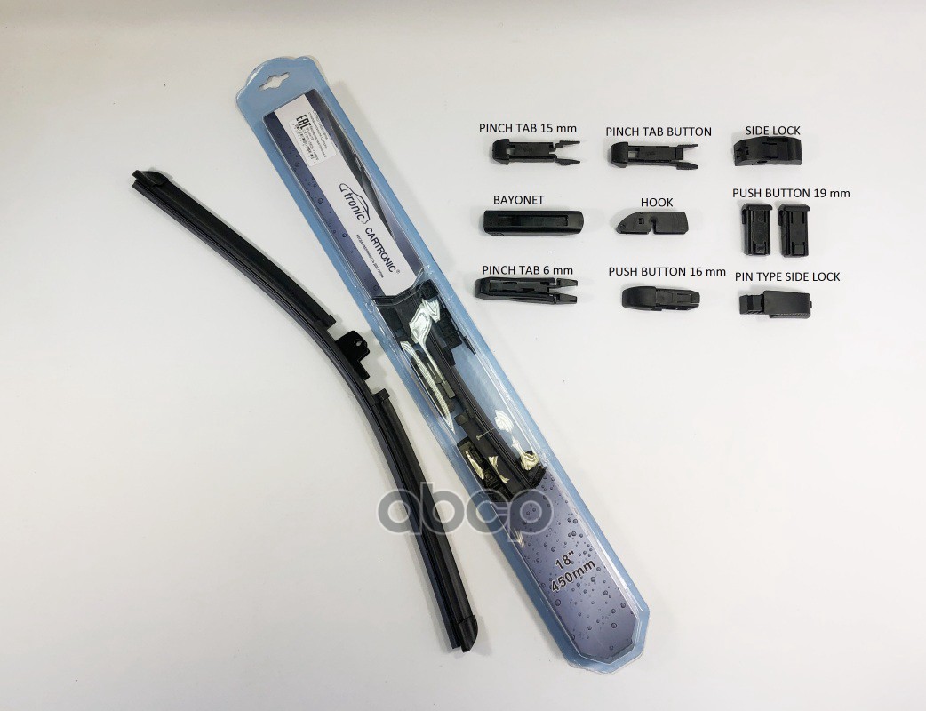 Щетка С/О "Cartronic" Бескаркасная 450 Мм (1 Шт.) (+ Адаптер) Cartronic арт. CRTR0115626