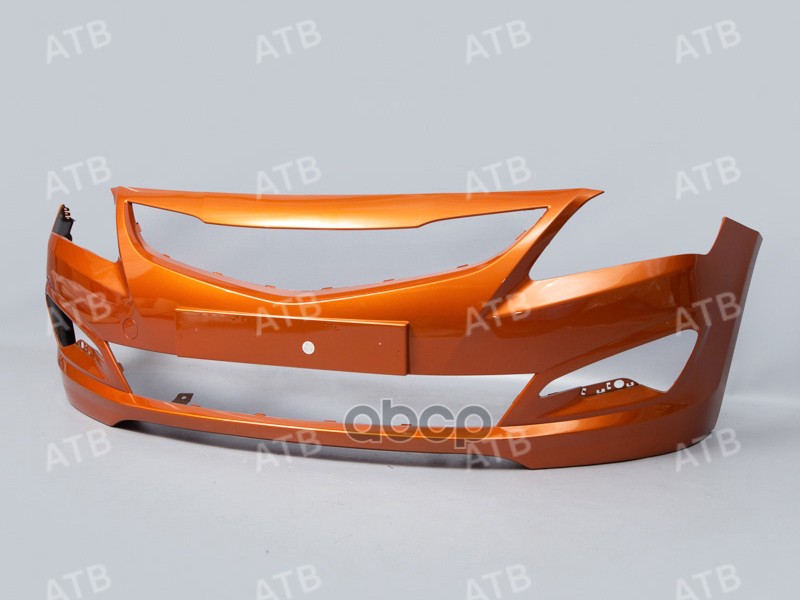 бампер Hyundai Solaris 1 2014-2017 рестайлинг передний Оранжевый (Vitamin) R9A