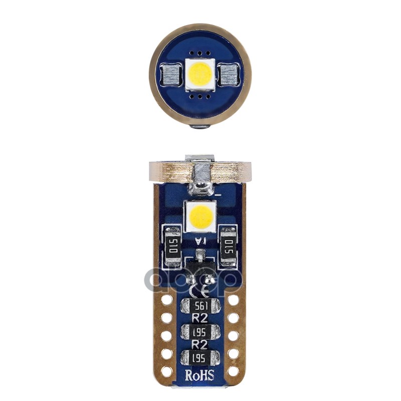 Лампочка светодиод. T10 (W5W) PRO, 6000K, 12В, 2Вт, 3LED, Биполяр., Обманка (AEAR320)