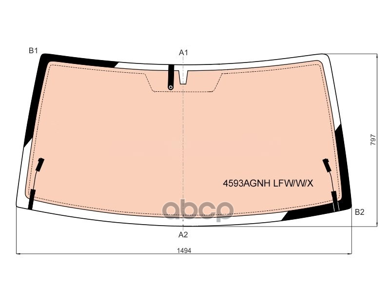 Стекло лобовое (Обогрев полный) УАЗ Патриот 14- / Патриот Пикап 14- XYG арт. 4593AGNH LFW/W/X
