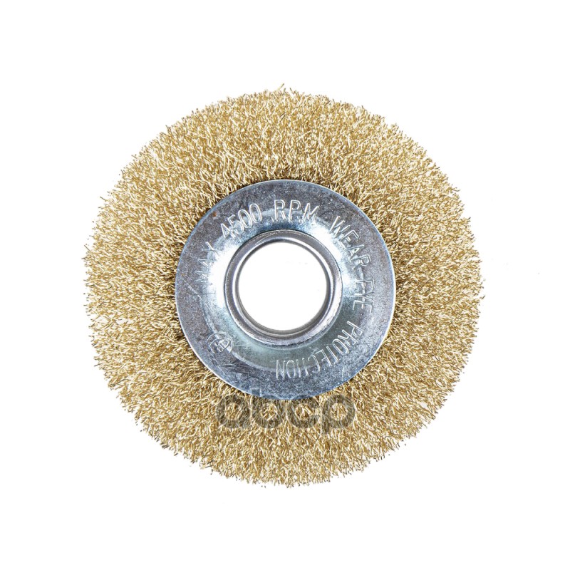 Щетка для УШМ плоская 100 мм, посадка 22.2 мм, латунированная проволока