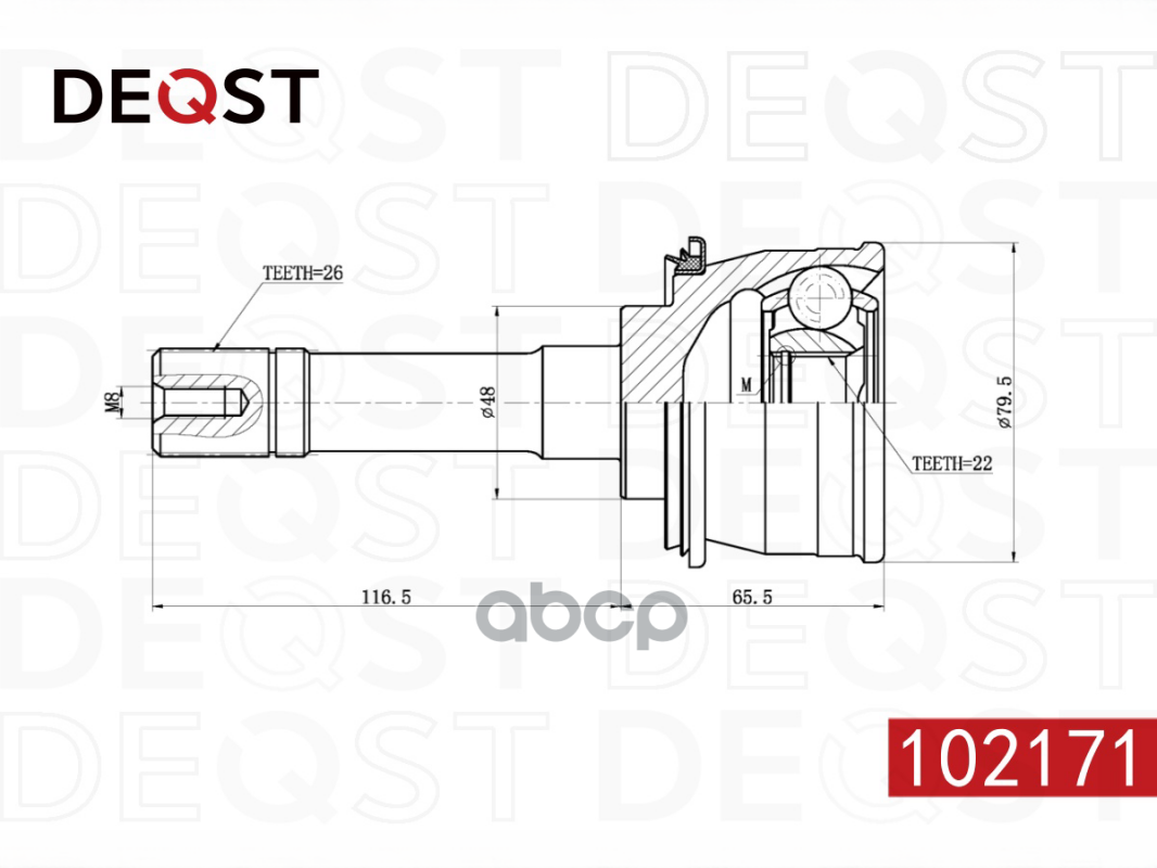 ШРУС SUZUKI VITARA 1.6 88-99 наружний(МКПП)