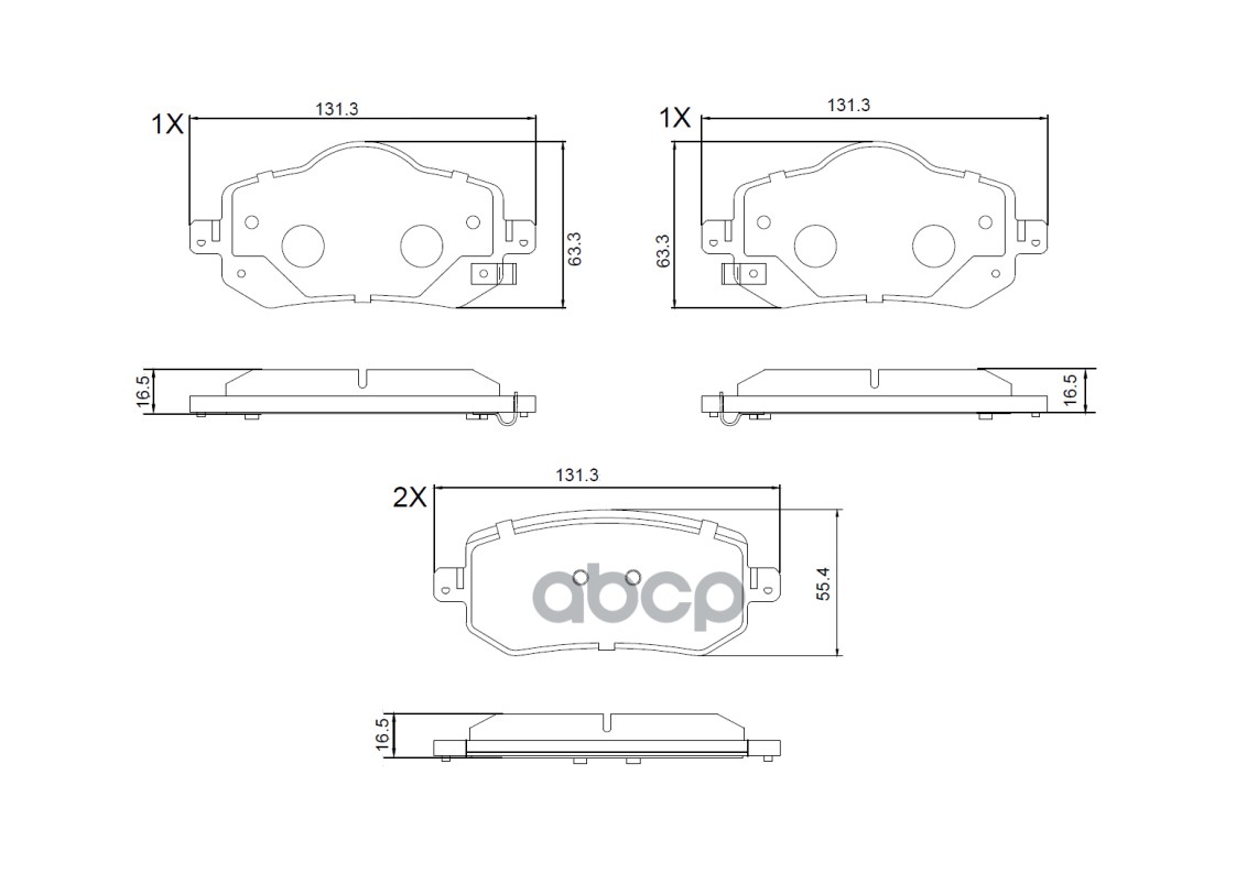 Колодки тормозные перед. с противоскрип. плас