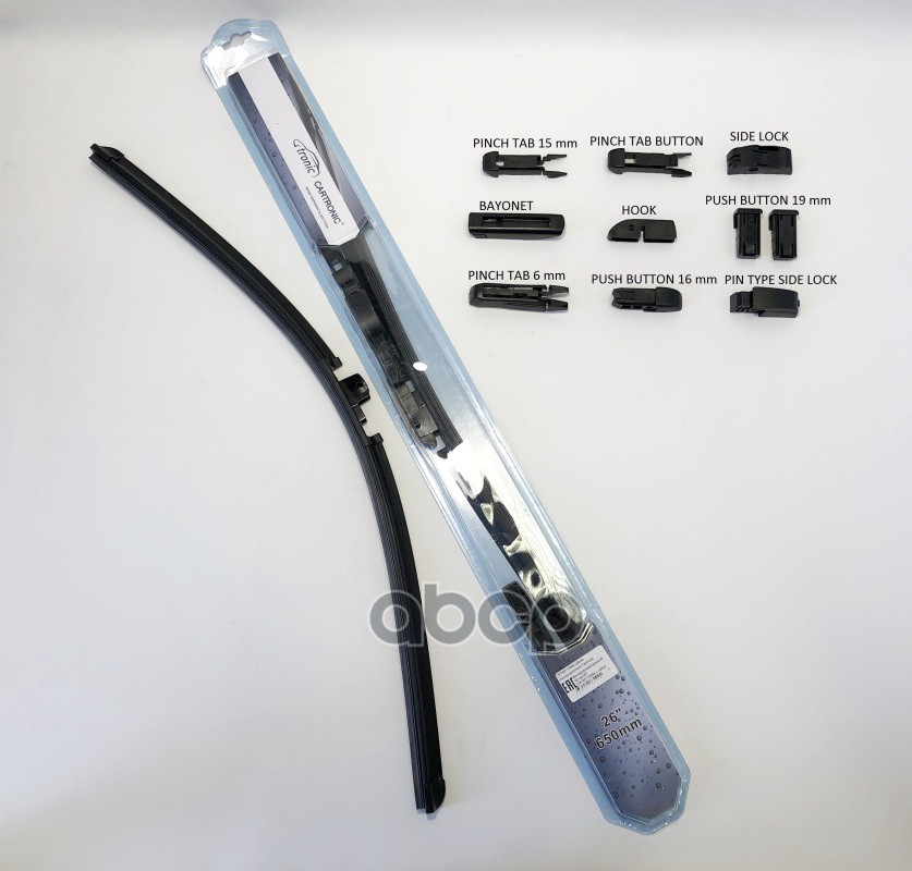 Щетка С/О "Cartronic" Бескаркасная 650 Мм (1 Шт.) (+ Адаптер) Cartronic арт. CRTR0115594