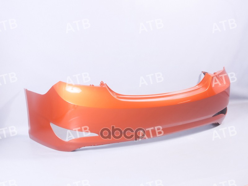 бампер Hyundai Solaris 1 2014-2017 рестайлинг седан задний Оранжевый (Vitamin)