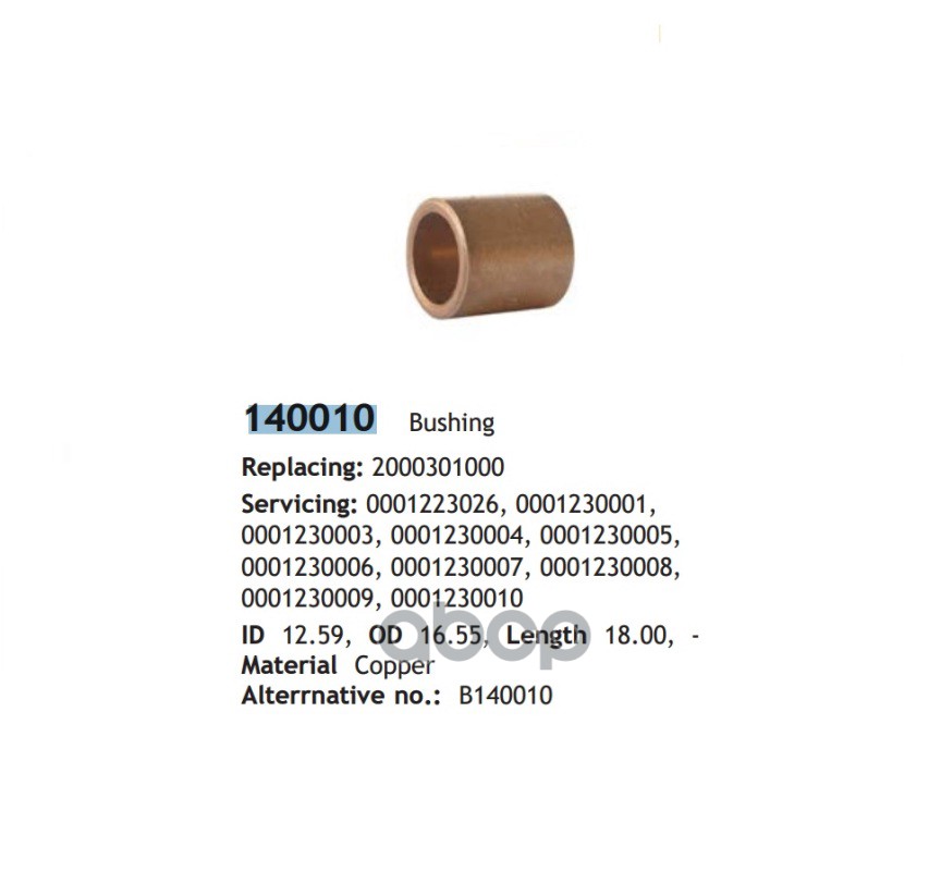 Втулка Стартера! Mb,Man,Volvo,Scania,Daf,Iveco CARGO арт. 140010