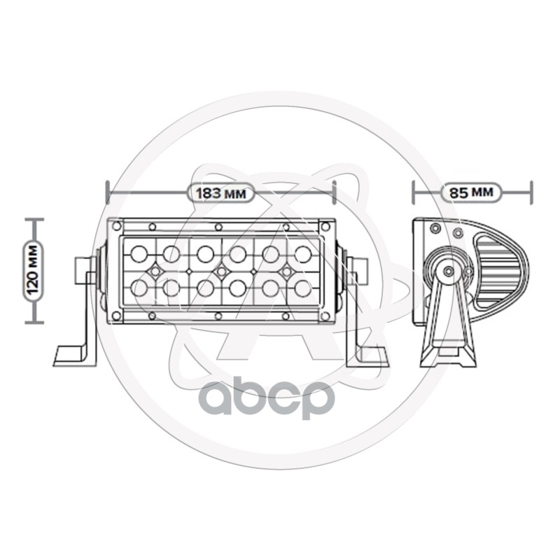 Фара дополнительная светодиодная (LED) (БАЛКА) AE36RT-12LED-LB-HC, направленный