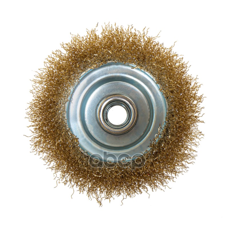 Щетка для УШМ чашка 100 мм, посадка M14, латунированная проволока