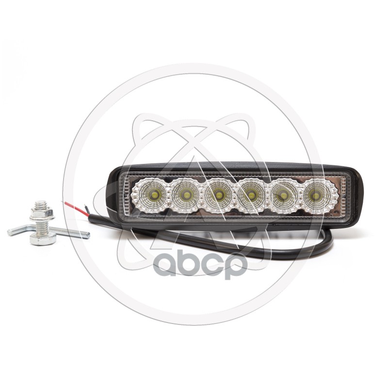 Фара светодиодная Avtoelectrica прямоугольная 6 LED рассеяный свет 18W, ДХО (155 х 40 х 70) 12/24V AE18RT-6LED-DRL-PC 09.1938
