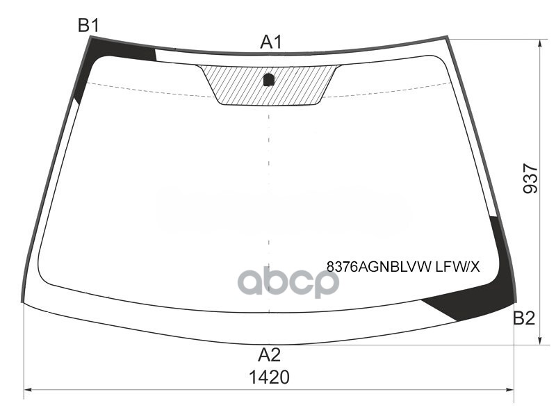 Стекло лобовое (Молдинг) Toyota Corolla (E150) 06-13 / Corolla USA (E150) 08-13 XYG арт. 8376AGNBLVW LFW/X