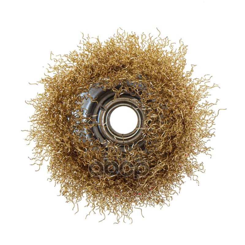 Щетка для УШМ чашка 75 мм, посадка M14, латунированная проволока