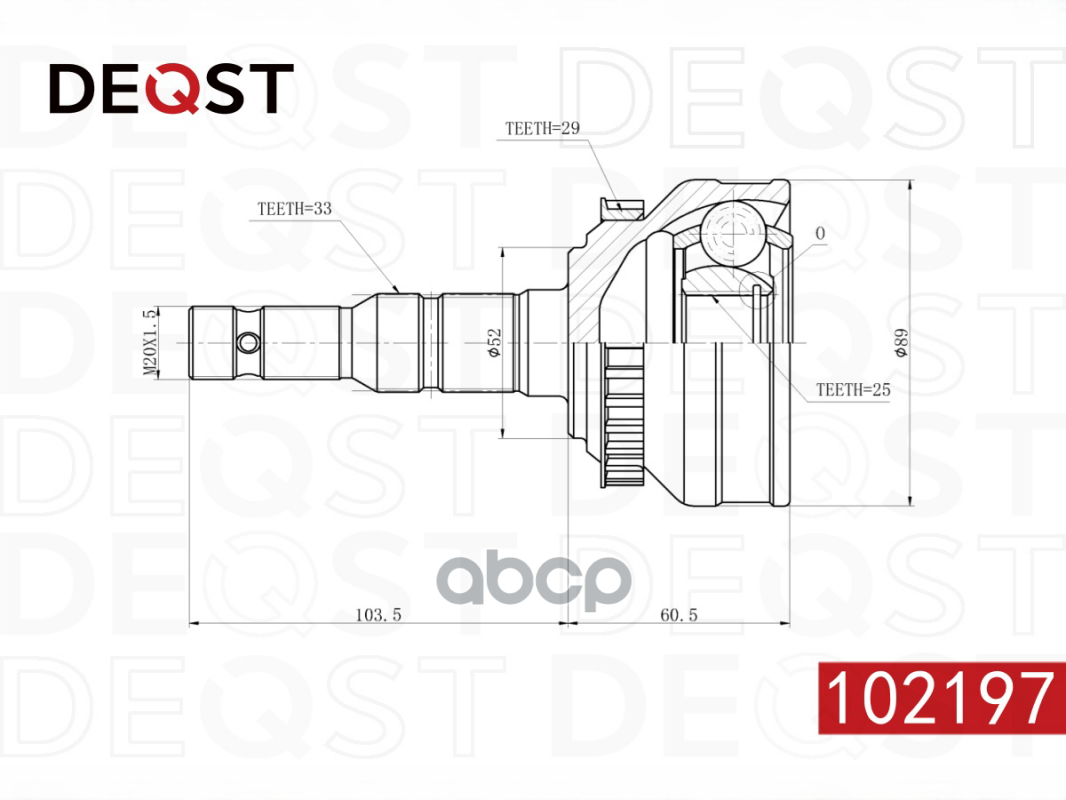 ШРУС OPEL ASTRA/VECTRA/ZAFIRA 1.8-2.5 95-05 нар.(ABS)