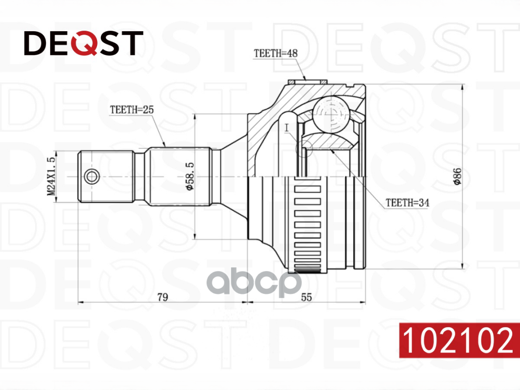 ШРУС CITROEN BERLINGO/PEUGEOT PARTNER/207/308 1.4-2.0 99- наружний (ABS)