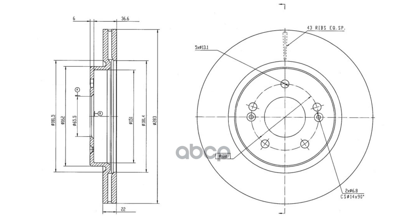 ДИСК ТОРМОЗНОЙ ПЕРЕДНИЙ