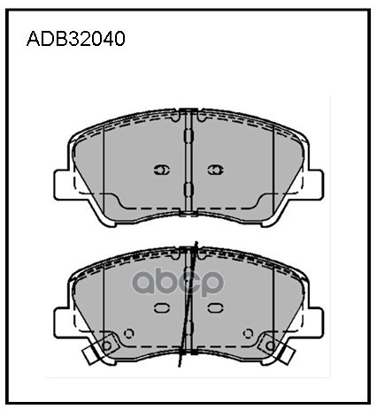 Колодки тормозные дисковые | перед | HYUNDAI/KIA/GEELY Solaris/ACCENT IV/i25/Verna IV/Rio III/Atlas 1.1/1.4/1.6 FR 09/11-  ADB32040