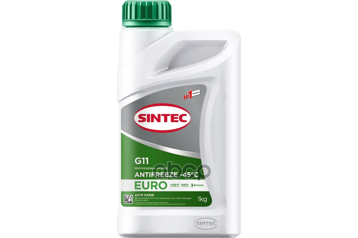 Sintec Antifreeze Euro G11 Green -45 (1Kg) Антифриз Готовый Зеленый 1Kg! SINTEC арт. 990555