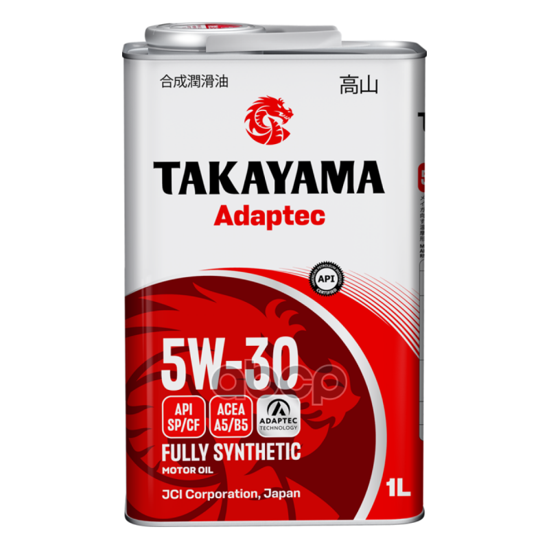 TAKAYAMA Takayama Adaptec 5W30 (1L) (Металл) Масло Моторное! Синт Api Sp/Cf, Acea A5/B5