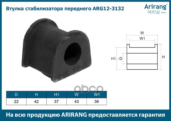 ВТУЛКА ПЕРЕДНЕГО СТАБИЛИЗАТОРА ARG123132 548132D102