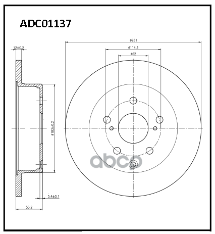 Диск тормозной | зад | TOYOTA  ADC01137