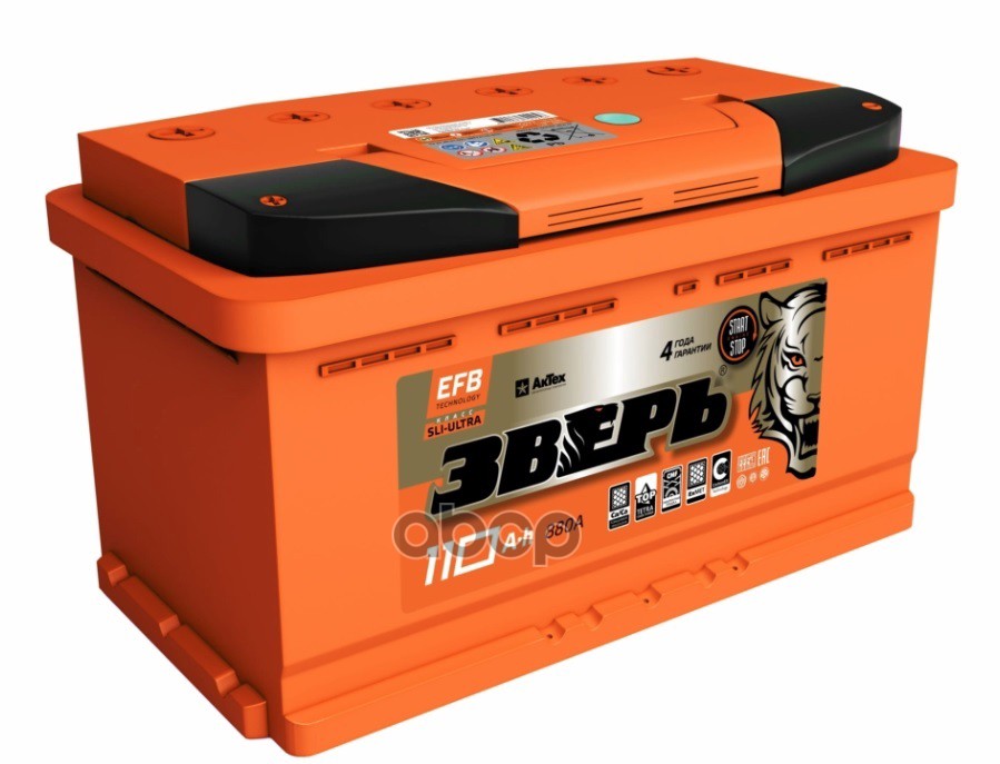 110 Ач ЗВЕРЬ EFB п/п (880А д*ш*в 35,2*17,5*19 см)